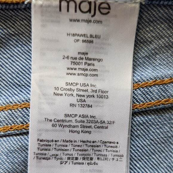 Maje High Waisted Exposed Button Fly Jeans - Size 40 FR / EU - Picture 6 of 12